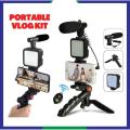 Vlogging Video Making Kit AY-49 for Live Streaming Vlogging Self-Portrait Photography Vlogging Kit, Video Making kit, with stand, Led Light, Mobile Holder ALL IN ONE. 