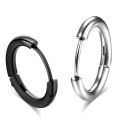 earings for men hikaw for boys earings for men Mini Pop Jewelry Unisex Silver/Black/Gold Color 1 Pair For Men Women Earrings Buckle Titanium Steel Hoop Earrings Round Circle. 