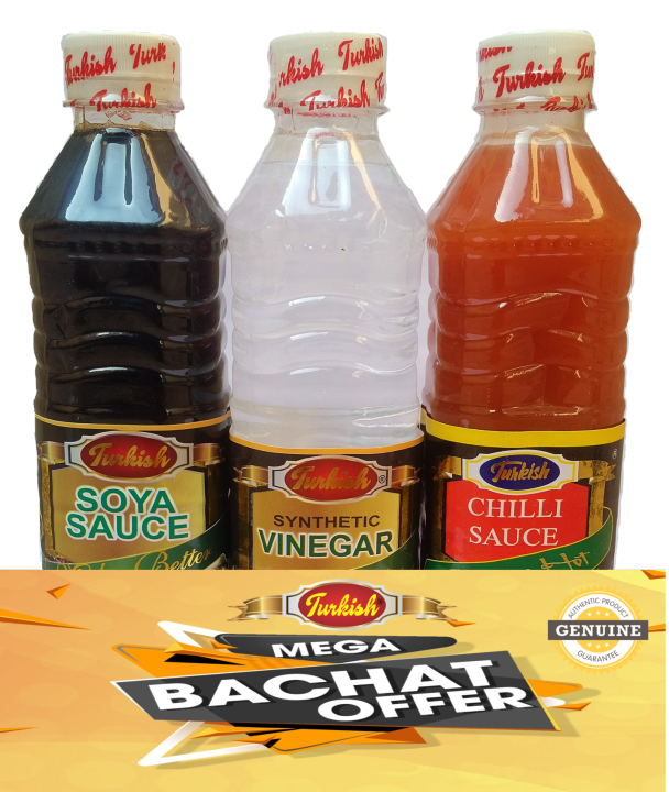 Turkish Soya Sauce, Vinegar, Chilli Sauce 500ml
