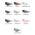 One Piece UV400 Rimless Y2K Sunglasses For Women Men Punk Goggles Trendy Sun Glasses Eyewear 3D Five Star Rhinestones. 