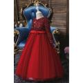 Flower Girl Dresses with Sleeves – Sequin & Silk Elegant Kids Party & Wedding Dress for Girls (8–14 Years). 