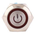 2pcs 12~24VDC Push Button Switch 19mm Round 4PIN Self Reset with Light Power Pattern. 