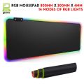 RGB Mouse pad Gaming Plain Black Design - Full Size Gaming RGB Mousepad 800mm x 300mm x 4mm - 14 Modes Of RGB Lights. 