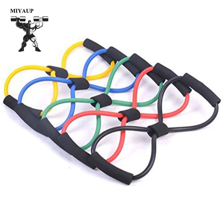 MIYAUP Fitness Exercise 8-line Tension Rope Dual Color Chest Expander Yoga Rubber Band