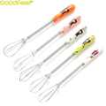 1 Manual Egg Mixer with Ceramic Handle Stainless Steel Mini Hand Whisk Beater Stirrer Small Blender Kitchen Cooking Tools. 