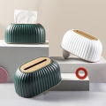 Scandinavian Spring Lift Tissue Box Dispenser – Large Capacity Napkin & Paper Holder for Home & Office Organization KS. 