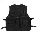 Utility Vest for Men Women, Cargo Vest, Breathable Front Buckle Casual Waistcoat Outerwear 2XL Black. 