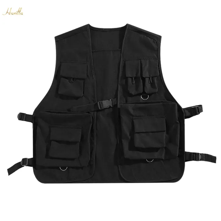 Utility%20Vest%20for%20Men%20Women,%20Cargo%20Vest,%20Breathable%20Front%20Buckle%20Casual%20Waistcoat%20Outerwear%202XL%20Black%20-%20Image%203