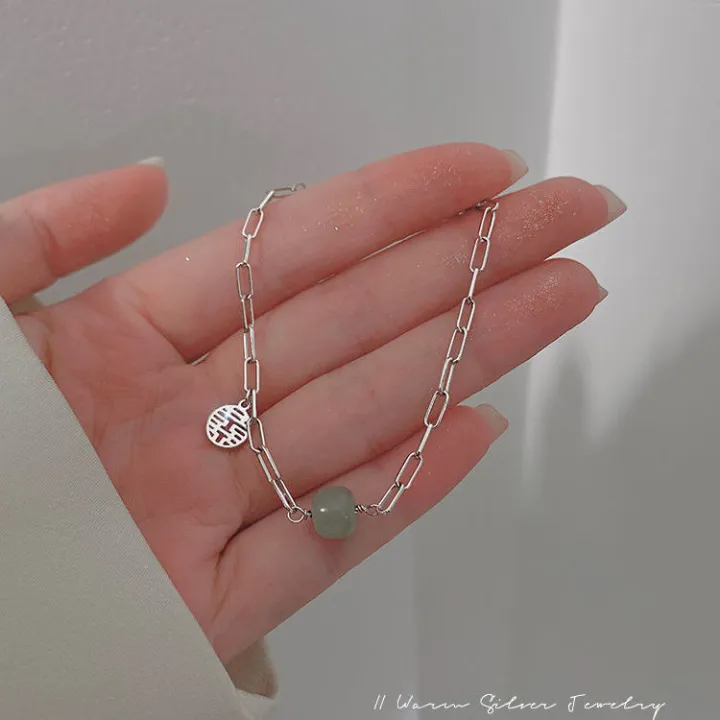 Fashion%20Jewelry%20Chinese%20Jade%20Pendant%20Exquisite%20Bracelet%20For%20Girls%20Elegant%20Trend%20Charm%20Metal%20Hand%20Chain%20For%20Girls%20Stylish%20Festive%20Birthday%20Friends%20Gift%20Jewelry%20Accessories%20Trendy%20Trendy%20Bracelets%20For%20Women%20-%20Image%204