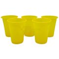 YELLOW COLOR PLATES AND CUPS - PLASTIC PLATES AND CUPS - PACK OF 10. 