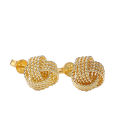 Fashion Women Round Ball Woven Twisted Rope Love Knot Stud Earrings Jewelry Gift. 