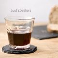 4 PCS Round Slate Black Coasters Handmade Coasters for Drinks, Beverages,  Glasses - Black. 