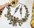 Multistone Stylish Flower Jewelry Set. 