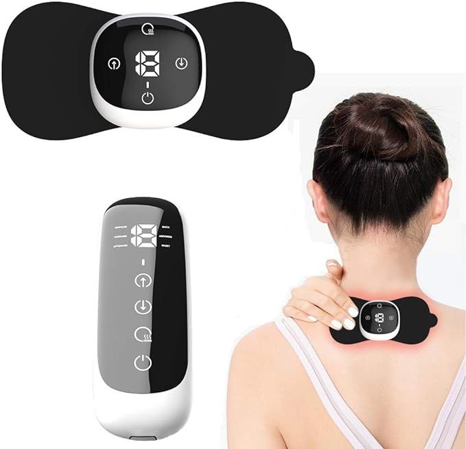 Cordless TENS Machine for Pain Relief TENS Unit Heated Rechargeable Muscle Stimulator EMS Massage Portable Pain Relief Device for Back Knee, Sciatica Arthritis, Muscle and