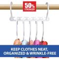Wonder Hanger Pack Of 8 in White, Magical Hangers, Space Saving Solution for Your Closet- Closet Wardrobe Organizer. 