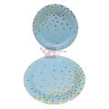  Polka Dot Paper Plates - 7 inch - Blue Golden - Unisex - Pack Of 10. 