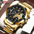 Leisure and Trendy Men's Quartz Watch Stainless Steel Wristband with Business Style Design Suitable for High-quality Watches of Commodity Sports. 