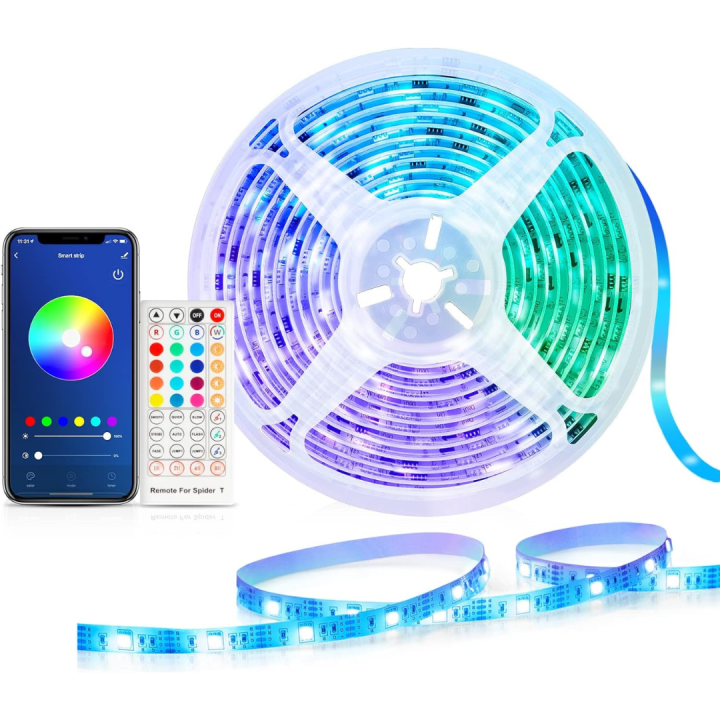 Led Strip Light, Maxcio 10m Led Light Strips Work Alexa and Google Assistant,Smart WiFi App Control with Music Sync Mode,Flexible 5050 RGB Colour Changing Led Lights with 44-Keys Remote for Home Party