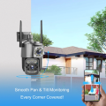 Dual Lens CCTV Camera with 2MP + 2MP resolution, V380 Pro WiFi Outdoor Smart IP Camera with Full-Color Night Vision, Motion Detection, Waterproof Housing, Wireless Home Security System, Real-Time Remote View, Smart Surveillance for Home & Office. 