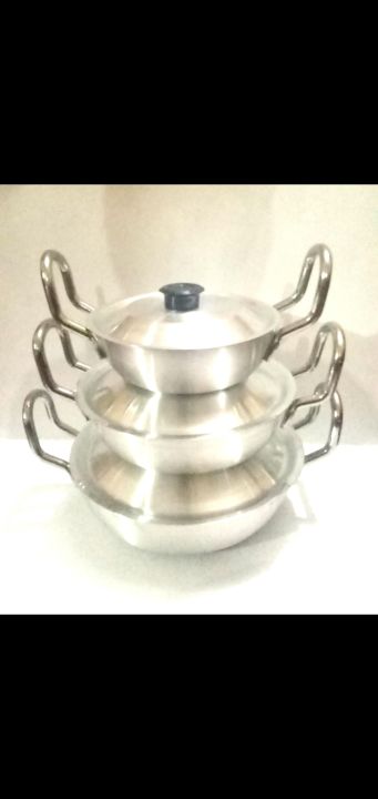 Silver%20Karahi%20SET%20with%20lid%203%20Pieces%20set%20(metial%20polish)%20Cooking%20material%20-%20Image%202