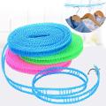 5 meter Windproof Anti-Slip Cloth lines Drying Nylon Rope with Hooks Slip-resistant clothesline rope portable clothes rope 1 Pc. 