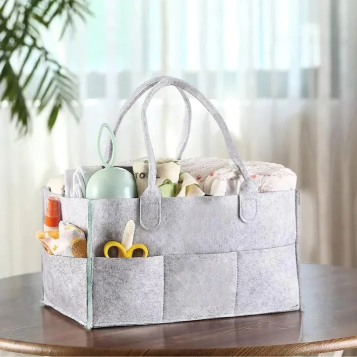Baby%20Diaper%20Caddy%20Organizer,%20Foldable%20Felt%20Storage%20Bag%20with%20Multi%20Pockets%20and%20Flexible%20Compartments,%20Portable%20Car%20Travel%20Organizer%20for%20Changing%20Nappy,%20Wipes,%20Newborn%20Shower%20Gift%20-%20Image%204