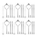 6 Set Tray Hardware for Cake Stand 3 Tier Cake Stand Fitting(Silver). 
