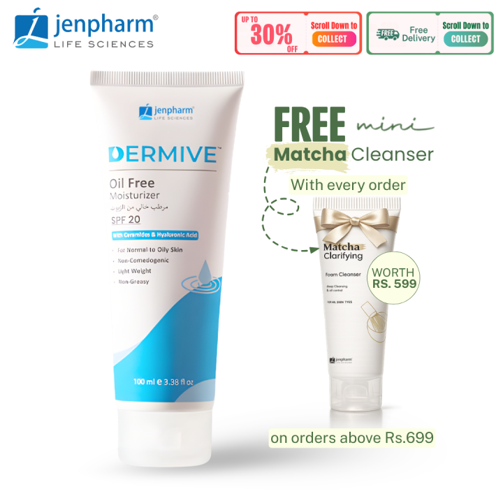 Jenpharm - Dermive Oil Free Moisturizer - 100ml | For Men & Women