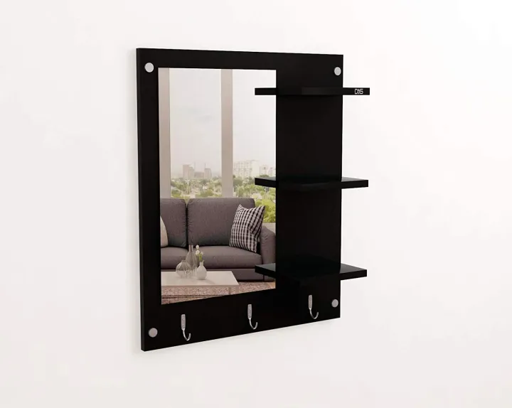 Toheed%20wood%20Wall%20Mount%20Makeup%20Vanity%20Dresser/Dressing%20Mirror/Glass/Table%20and%20Multipurpose%20Rack%20Shelves%20with%20Elegant%20Stainless%20Steel%20Hooks%20-%20Image%203