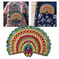 Peacock Patches Embroidery Applique DIY Embroidered Patches for Jacket Shoes 9cmx12cm. 