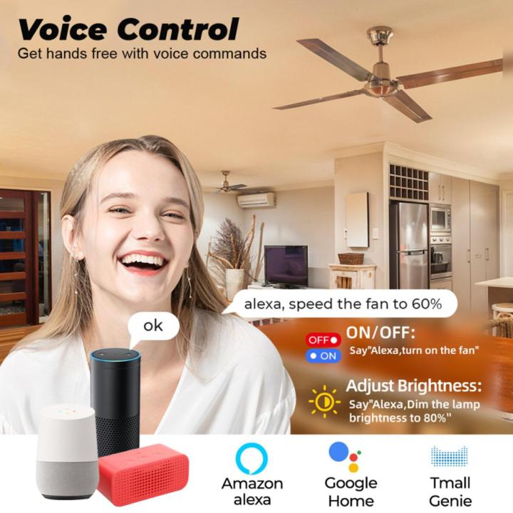 Tuya WiFi mini DIY smart fan speed switch ceiling fan controller fan switch Smart Life app remote control work with Alexa Google