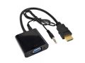 HDMI female to VGA male converter with audio projector HD computer display set-top box connector cable. 