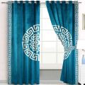 Premium Splendid Blackout Velvet Curtains Black White ( 2 Curtain set ). 
