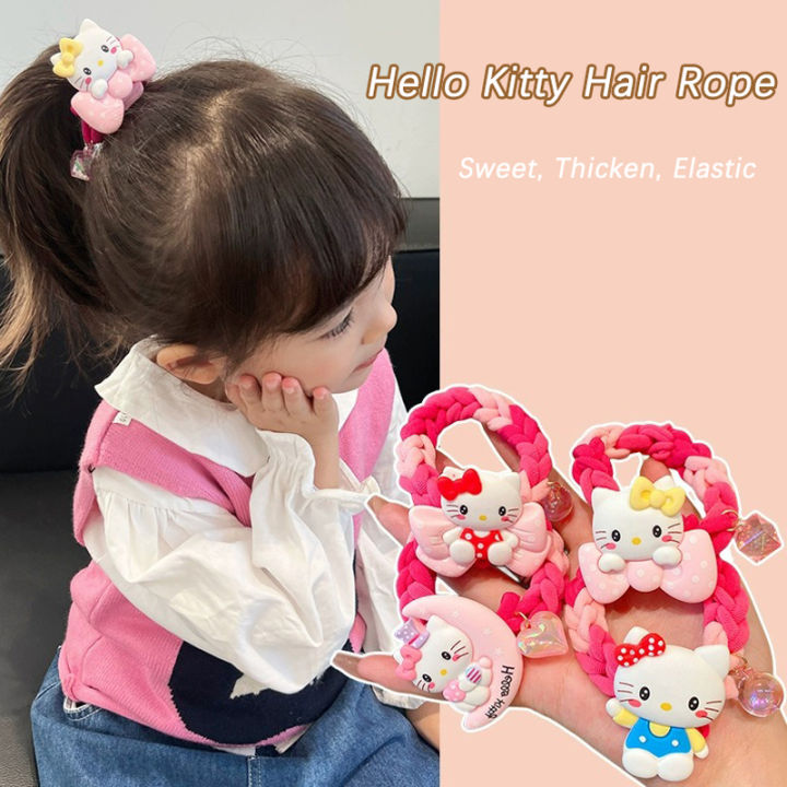 Cartoon Cute Weave Ponytail Hair Rope Sweet Kawaii High Elastic Rubber Bands WANNA