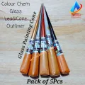 ( Pack of 5 Pcs ) Colour Chem Glass Painting Outliner/Liquid Lead Cone 40ml for Creating Outlines on Glass Colour Work. 