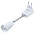 European American Australia EU UK US AU Plug to E27 Light Base Conversion LED Bulb Socket Rotary Lamp Holder With Switch 20cm. 