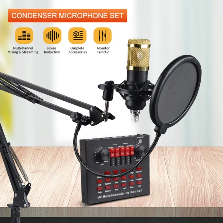 BM800%20Condenser%20Microphone%20With%20V8s%20Sound%20Card,%20Bm%20800%20Mic%20Arm%20Stand%20Shock%20Mount%20Pop%20Filter%20for%20Studio%20Recording%20&%20ASMR%20Live%20steaming%20Gaming%20Maik%20-%20Black%20-%20Image%203