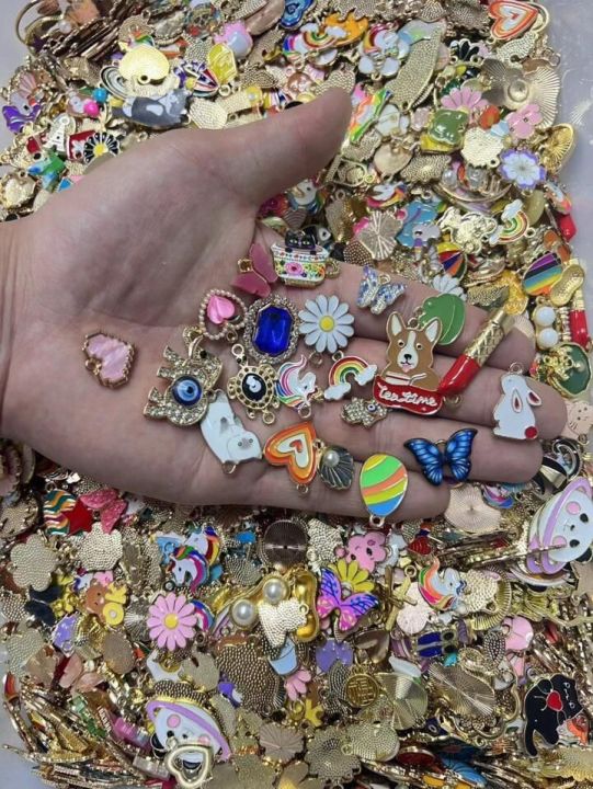 100-Piece Assorted Enamel Charms for DIY Jewelry Making - Vibrant ...