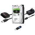 SATA to USB Cable With adopter - USB 2.0 to 2.5” 3.5" SATA III Hard Drive Adapter - External Converter for Laptop SSD/HDD Data Transfer For Laptop PC Computer. 