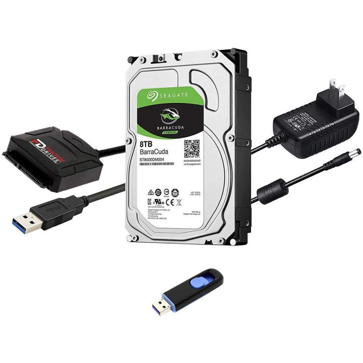 SATA to USB Cable With adopter - USB 2.0 to 2.5” 3.5" SATA III Hard Drive Adapter - External Converter for Laptop SSD/HDD Data Transfer For Laptop PC Computer
