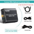 Techole (Original U.K Model: HS202)  Digital to Analog Audio Converter, 192kHz Aluminum Optical to RCA with Optical & Coaxial Cable. 