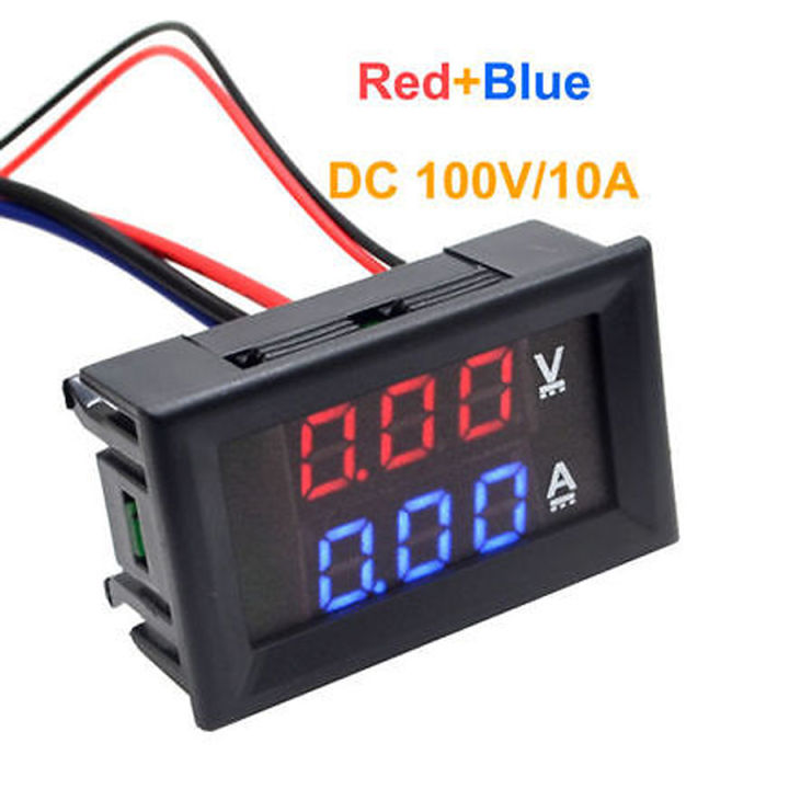 【All Of Me】DSN-VC288 DC 100V 10A Voltmeter Blue + Red LED Amp Dual Digital Volt Gauge Voltage Home Use Tool