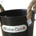Farmhouse Flower Planter Metal Bucket Round Container Multipurpose with Handles for 10x10x7.5cm. 