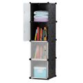 Cube Storage Organizer, 4-Cube Closet Storage Shelves, DIY Plastic Closet Cabinet, Modular Bookcase, Storage. 