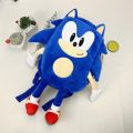 Sonic Sonic Backpack Plush Toy Super Sound Mouse Hedgehog Sonic Cartoon Plush Doll Children's Bag. 