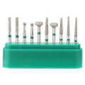 10pc Dentistry Stainless Steel 1.6mm Round Handle Dental Burs Drills Kit. 