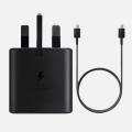 Samsung 45w Charger 3pin with 1.8 C2C Cable Black. 