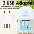 Original Remax RP-U31 Moon Series 3 Port USB 3.0A Charger/Adapter. 