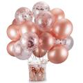 10 Pieces Mixed Rose Gold Confetti Balloon Kids Adult Happy Birthday Balloons Heart Balloon Birthday Wedding Party DIY Decoration Supplies. 