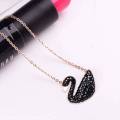 Cute Stylish Crystal Black Swan Pendant For Girls Locket Necklace For Women. 